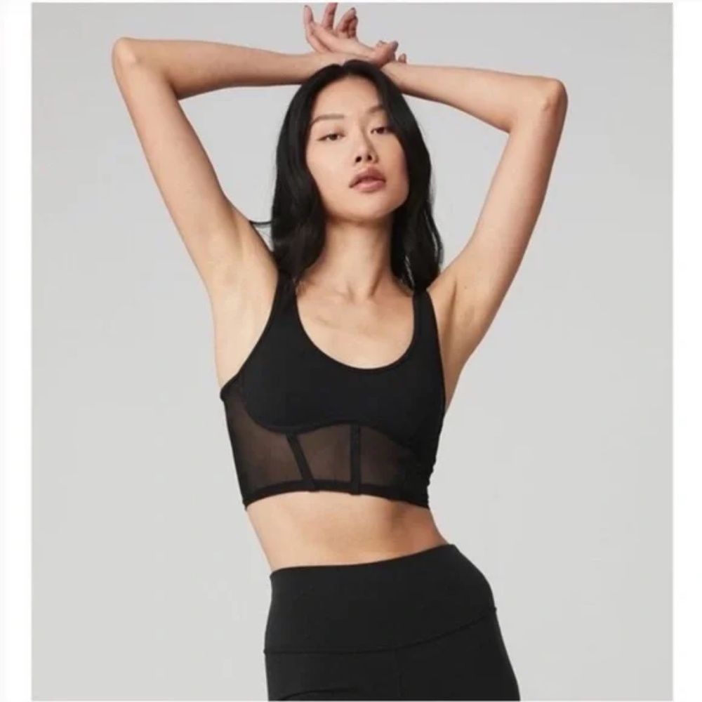 Alo AIRBRUSH MESH CORSET TANK in size large